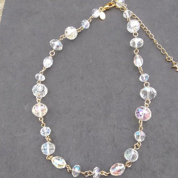 Kirks Folly sparkling Aurora Borealis Necklace choker beautiful Iridescence AB - Picture 5 of 17